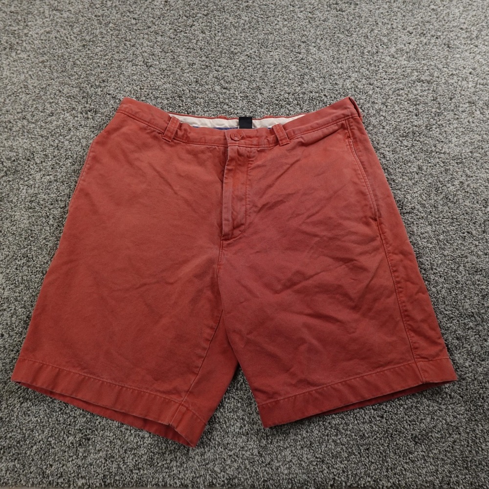 J Crew Shorts Mens 34 Red Orange Khaki Chino Bermuda Broken In Casual Preppy Y2K